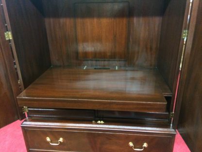 Vintage Media Cabinet, Henkel Harris Furniture, Vintage Armoire Chifferobe or Chest, Mahogany Media Cabinet - Image 9