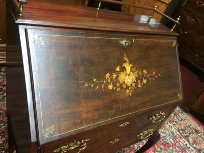 Antique Secretary Desk, Inlaid Desk, Lady's Writing Desk