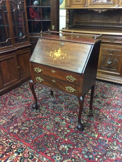 Antique Secretary Desk, Inlaid Desk, Lady's Writing Desk