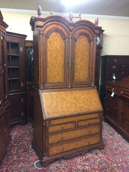 Vintage Secretary Desk, Leather Topped Secretary Desk, Attributed to Maitland Smith