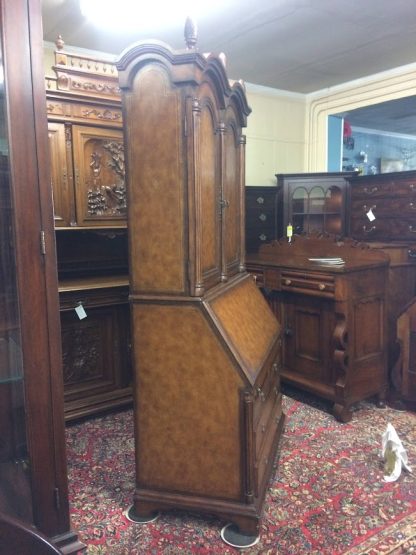 Vintage Secretary Desk, Leather Topped Secretary Desk, Attributed to Maitland Smith