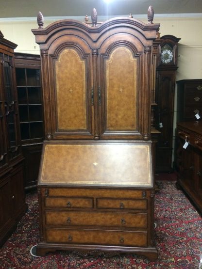 Vintage Secretary Desk, Leather Topped Secretary Desk, Attributed to Maitland Smith