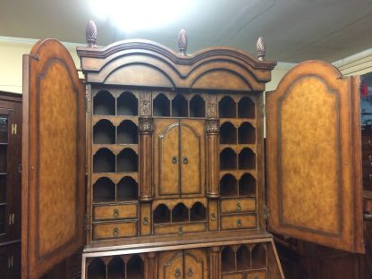 Vintage Secretary Desk, Leather Topped Secretary Desk, Attributed to Maitland Smith