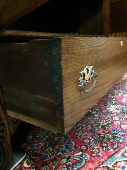 Antique Oak Buffet, Carved Oak Buffet with Cabinets, Victorian Buffet Sideboard, Back Bar, Curio Cabinet - Image 6