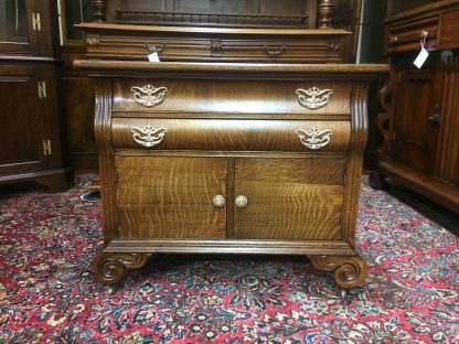 Antique Oak Cabinet, Small Server Cabinet, Oak Washstand Cabinet