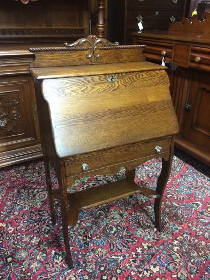 Antique Secretary Desk, Oak Secretary Desk, Small Oak Desk