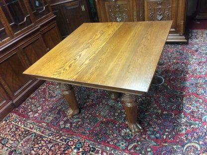 Antique Oak Dining Table, Claw Foot Oak Table, Extension Table, Dining Table with Leaves - Image 2