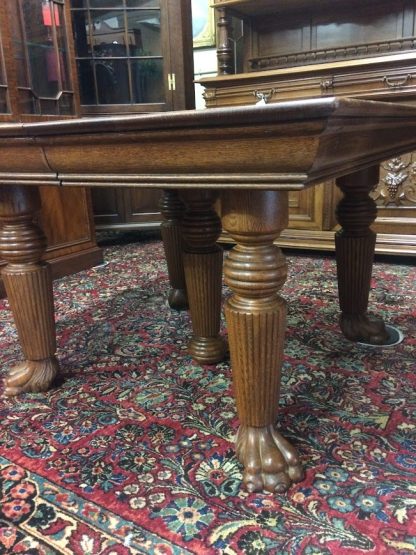 Antique Oak Dining Table, Claw Foot Oak Table, Extension Table, Dining Table with Leaves - Image 6