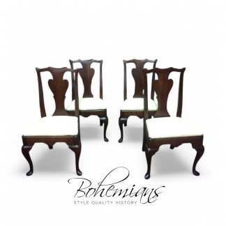 Statton Chairs, Dining Chairs by Statton, Queen Anne Chairs, Set of Four