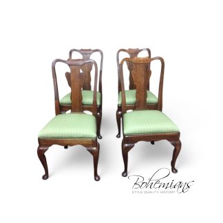 Dining Chairs, Statton Furniture, Queen Anne Dining Chairs, Set of Four