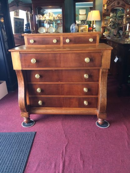 Antique Empire Chest, Tiger Maple and Mahogany Chest, Antique Dresser