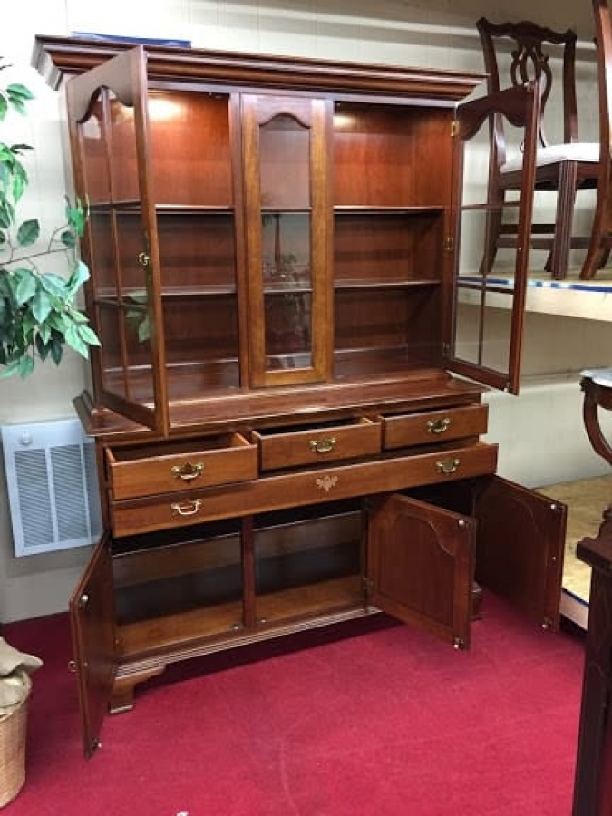 Country Hutch Cabinet, Hitchcock Furniture, Solid Cherry